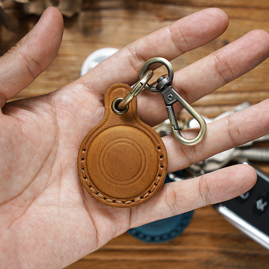 Wholesale Apple Airtag Location Tracker Protective Cover Cowhide Keychain